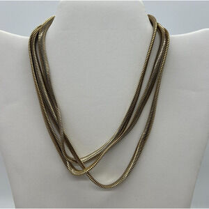Vintage Gold Tone Snake Chain Multi-Chain Layerd Minimalist Necklace